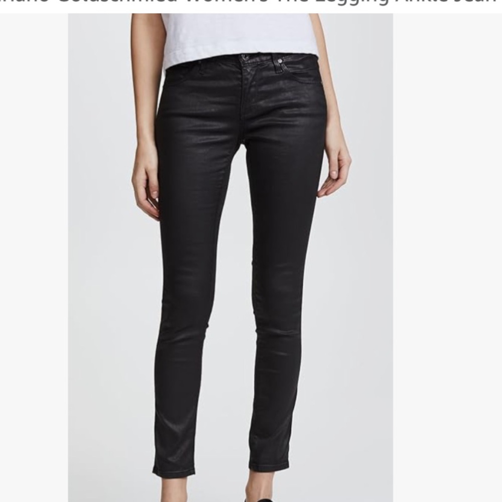 AG Black Faux leather Skinny Jean